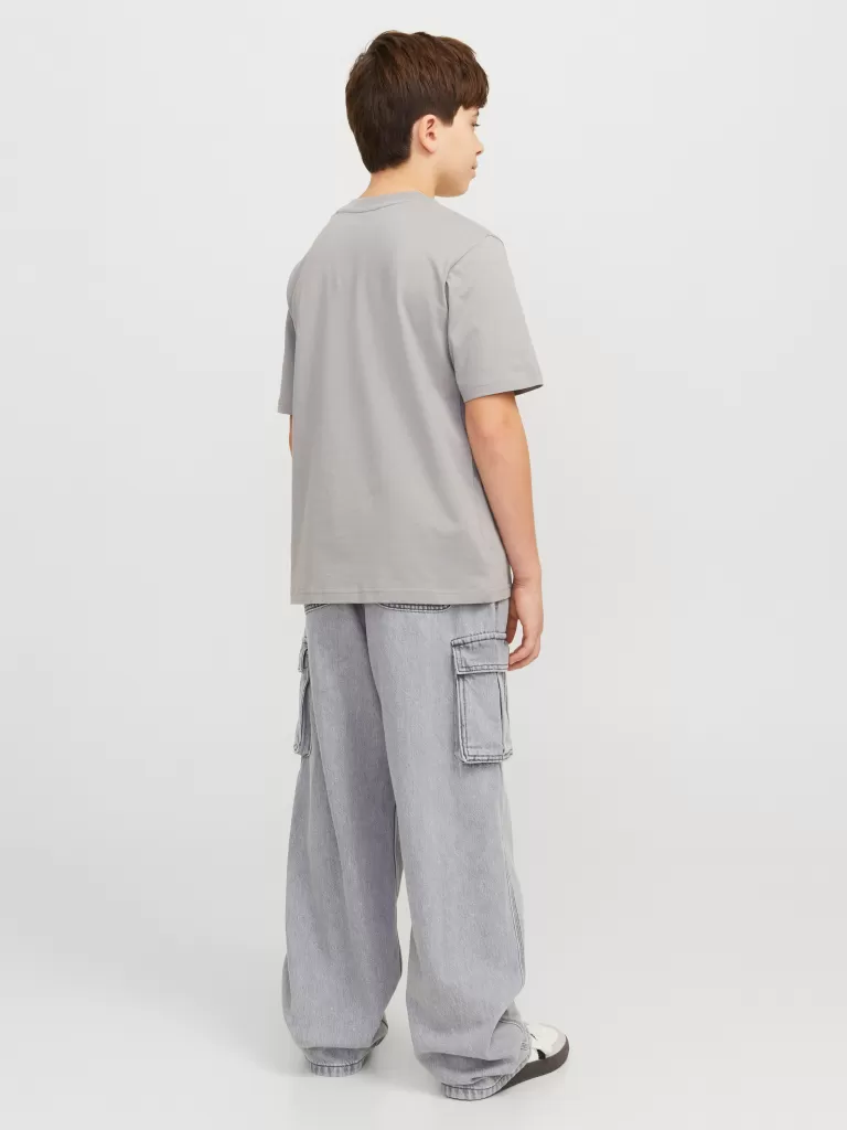 JACK & JONES Jeansy^-JJIALEX JJCARGO AKM 313 LN JNR Jeansy o kroju baggy Junior Szary
