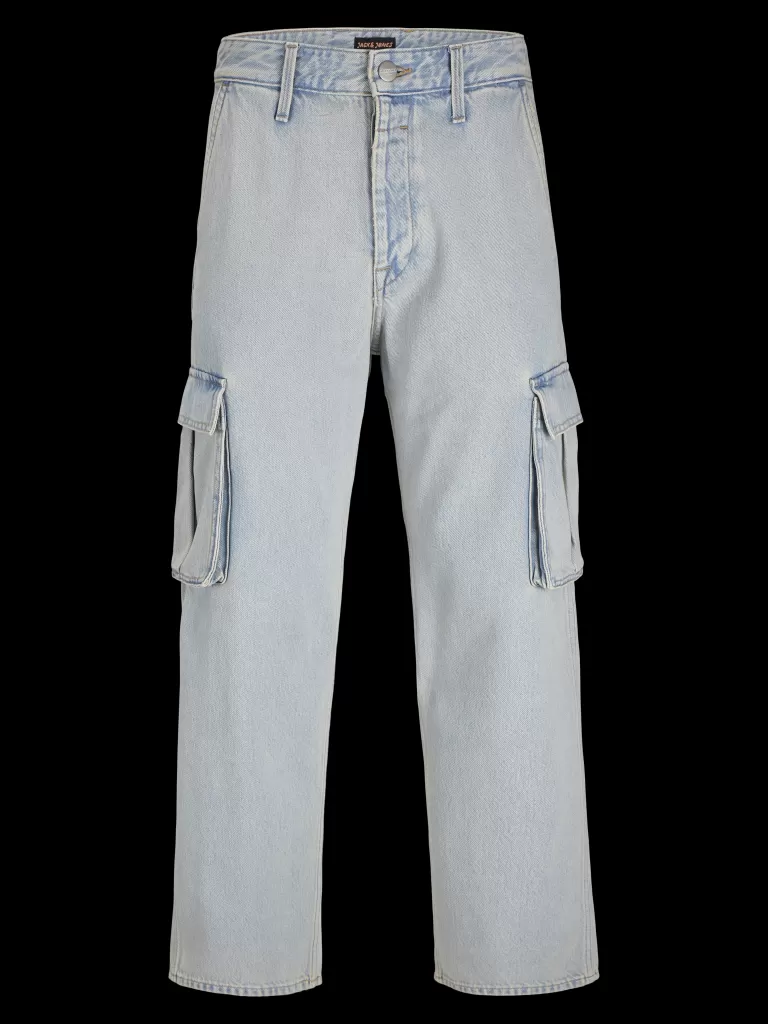 JACK & JONES Jeansy^JJIALEX JJCARGO AKM 311 LN JNR Jeansy o kroju baggy Junior Niebieski