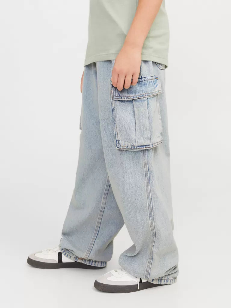 JACK & JONES Jeansy^JJIALEX JJCARGO AKM 311 LN JNR Jeansy o kroju baggy Junior Niebieski