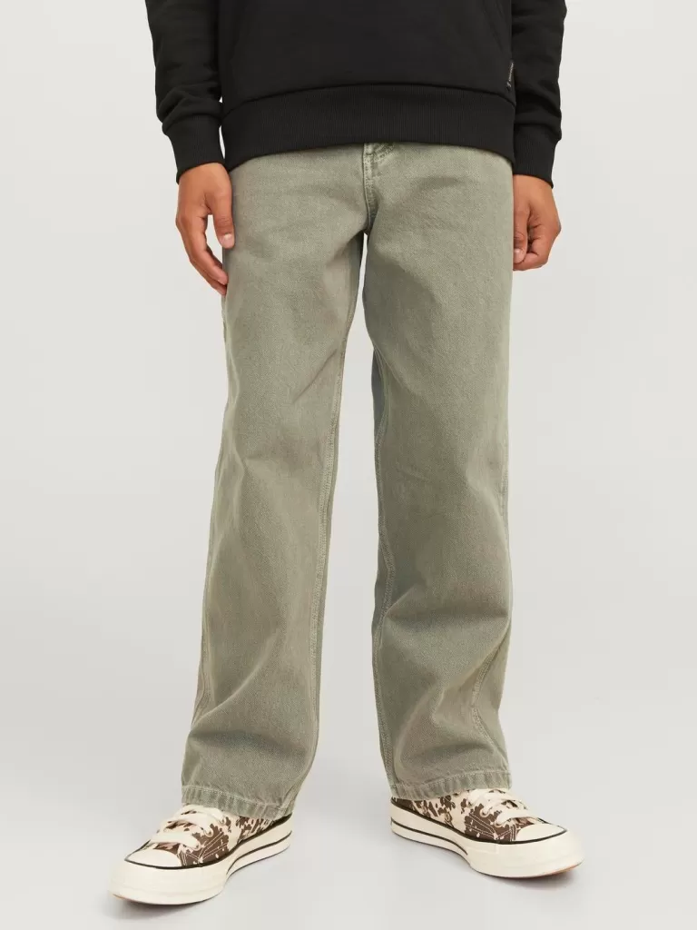 JACK & JONES Jeansy^JJIALEX JJCARPENTER AKM SN 140 JNR Jeansy o kroju baggy Junior Zielony