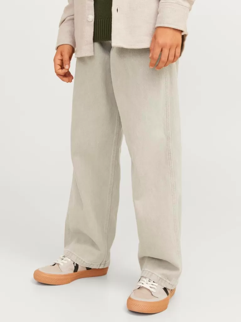 JACK & JONES Jeansy^JJIALEX JJCARPENTER AKM SN 140 JNR Jeansy o kroju baggy Junior Beżowy