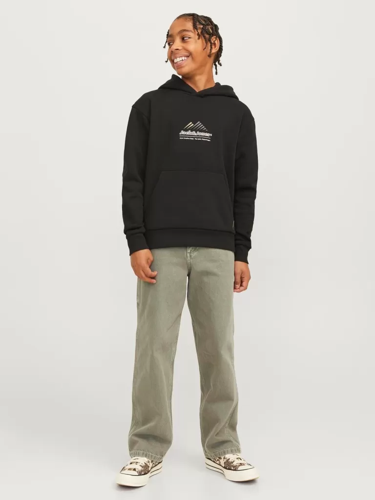JACK & JONES Jeansy^JJIALEX JJCARPENTER AKM SN 140 JNR Jeansy o kroju baggy Junior Zielony