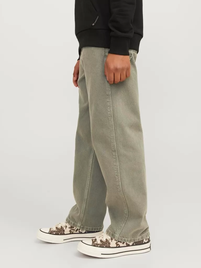 JACK & JONES Jeansy^JJIALEX JJCARPENTER AKM SN 140 JNR Jeansy o kroju baggy Junior Zielony