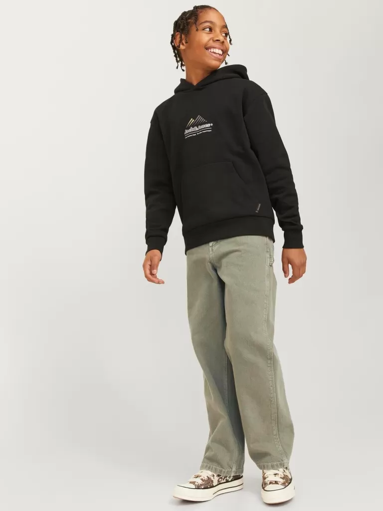 JACK & JONES Jeansy^JJIALEX JJCARPENTER AKM SN 140 JNR Jeansy o kroju baggy Junior Zielony