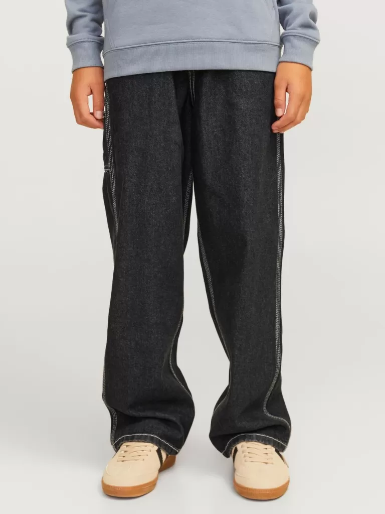 JACK & JONES Jeansy^JJIALEX JJCARPENTER MF 056 SN JNR Jeansy o kroju baggy Junior Czarny