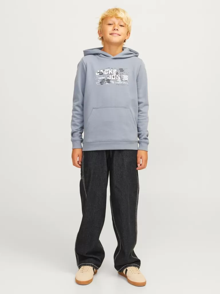 JACK & JONES Jeansy^JJIALEX JJCARPENTER MF 056 SN JNR Jeansy o kroju baggy Junior Czarny