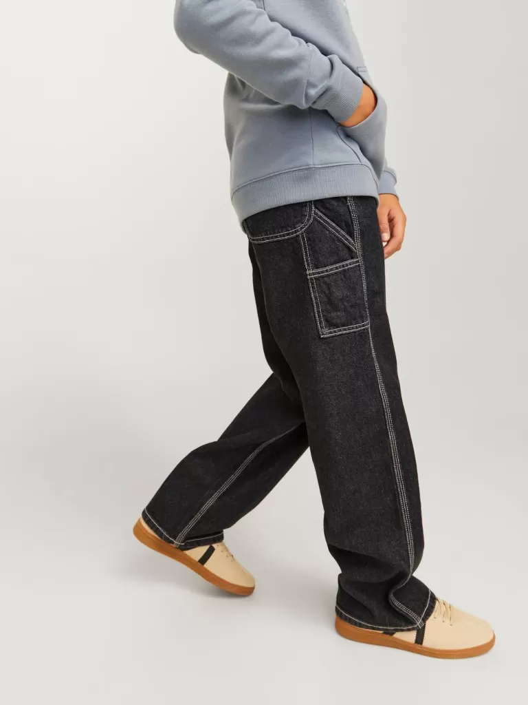 JACK & JONES Jeansy^JJIALEX JJCARPENTER MF 056 SN JNR Jeansy o kroju baggy Junior Czarny