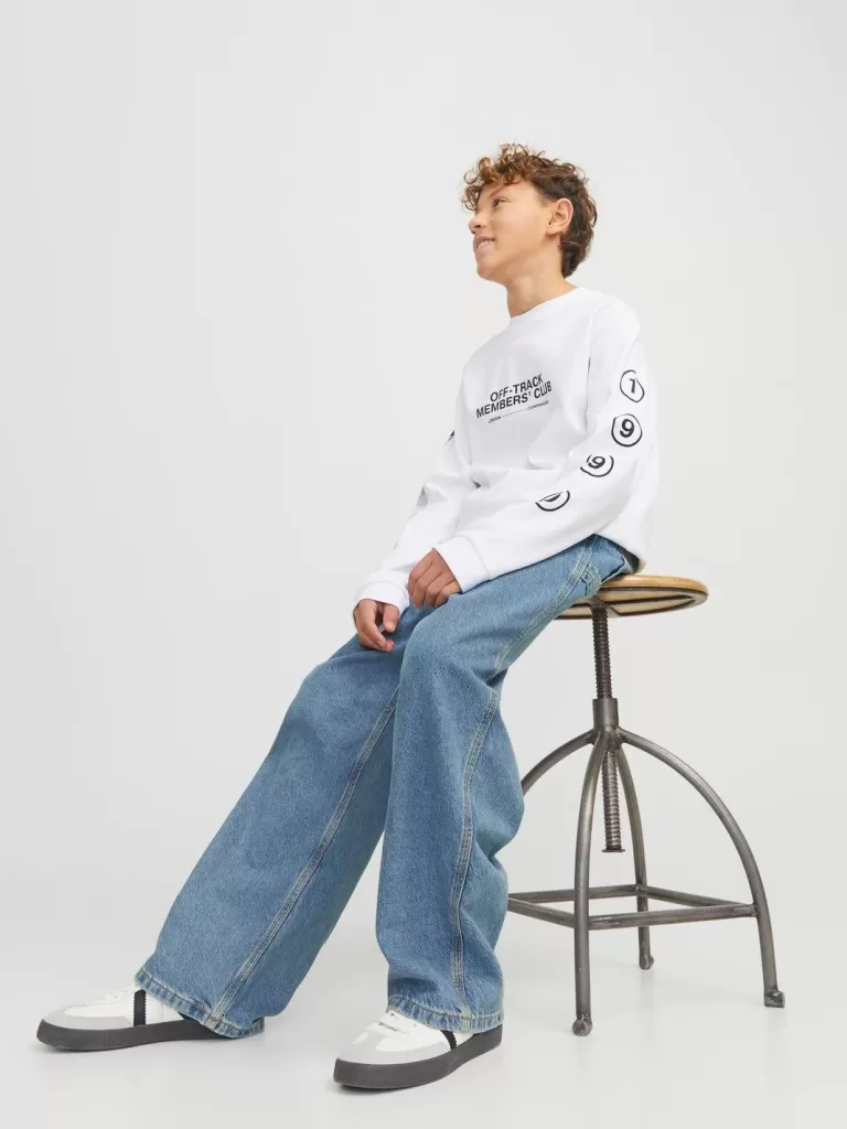 JACK & JONES Jeansy^JJIALEX JJCARPENTER SBD 841 LN JNR Jeansy o kroju baggy Junior Niebieski