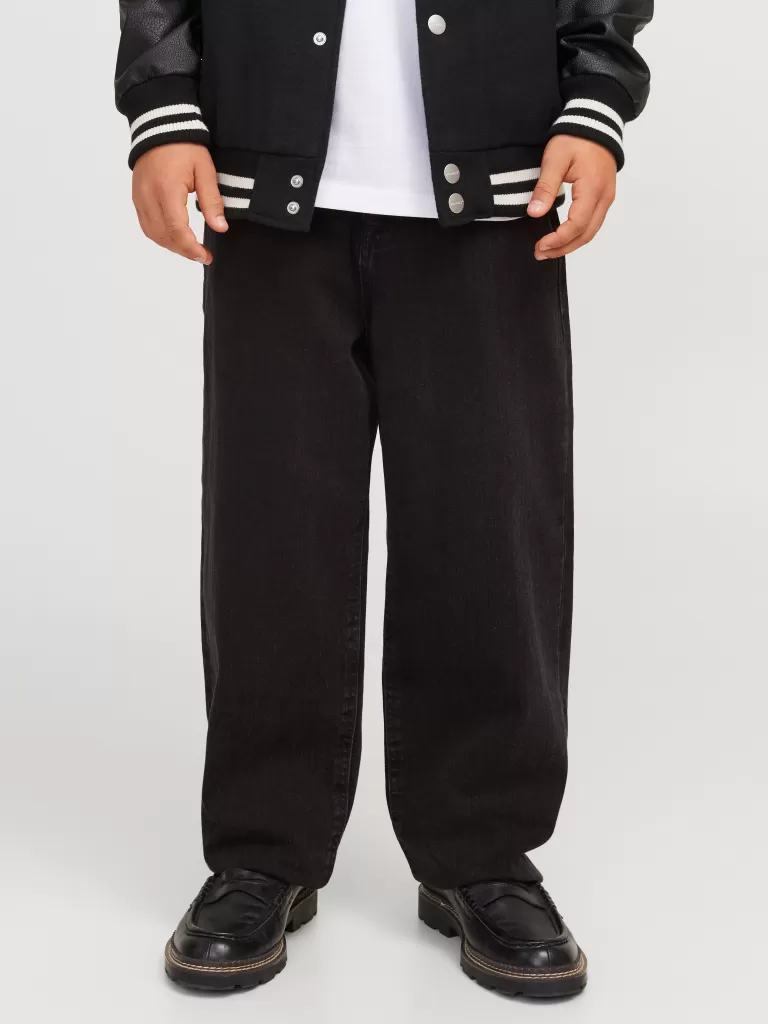 JACK & JONES Jeansy^JJIALEX JJORIGINAL SQ 041 JNR Jeansy o kroju baggy Junior Czarny