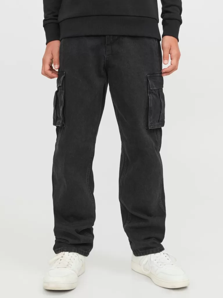 JACK & JONES Jeansy | Wyprzedaż^JJICHRIS JJCARGO MF 954 JNR Jeansy o swobodnym kroju Junior Czarny