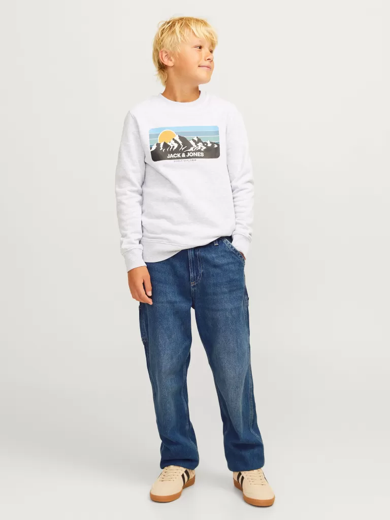 JACK & JONES Jeansy^JJICHRIS JJCARPENTER MF 993 LN JNR Jeansy o swobodnym kroju Junior Niebieski