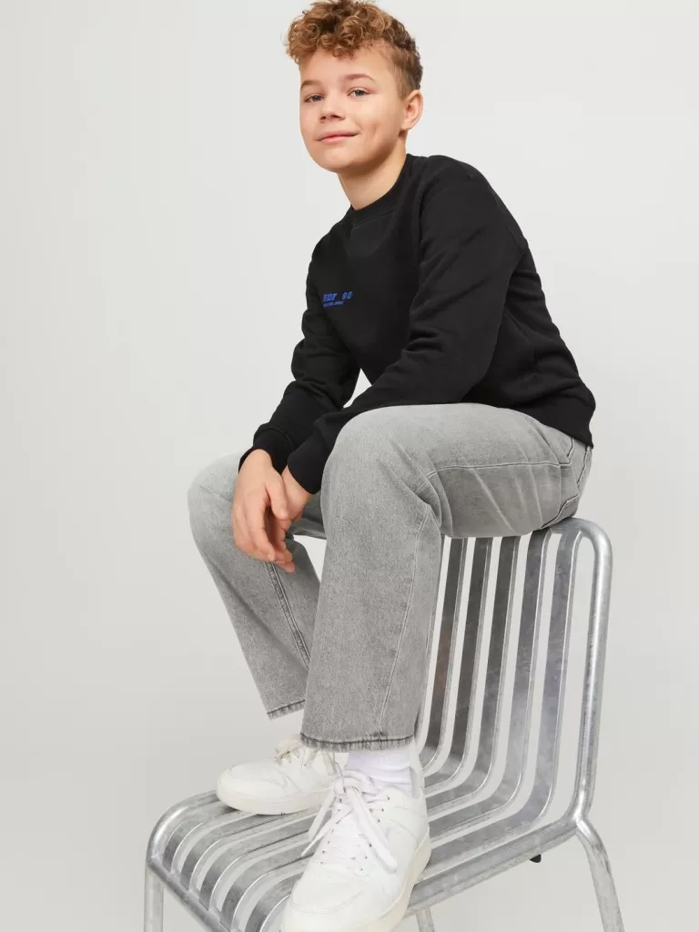 JACK & JONES Jeansy^JJICHRIS JJORIGINAL AKM 928 NOOS JNR Jeansy o swobodnym kroju Junior Szary