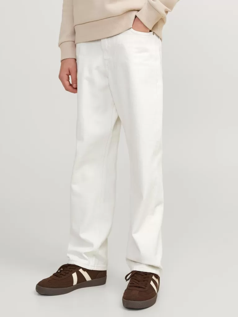 JACK & JONES Jeansy | Wyprzedaż^JJICHRIS JJORIGINAL MF 475 JNR Jeansy o swobodnym kroju Junior Biały