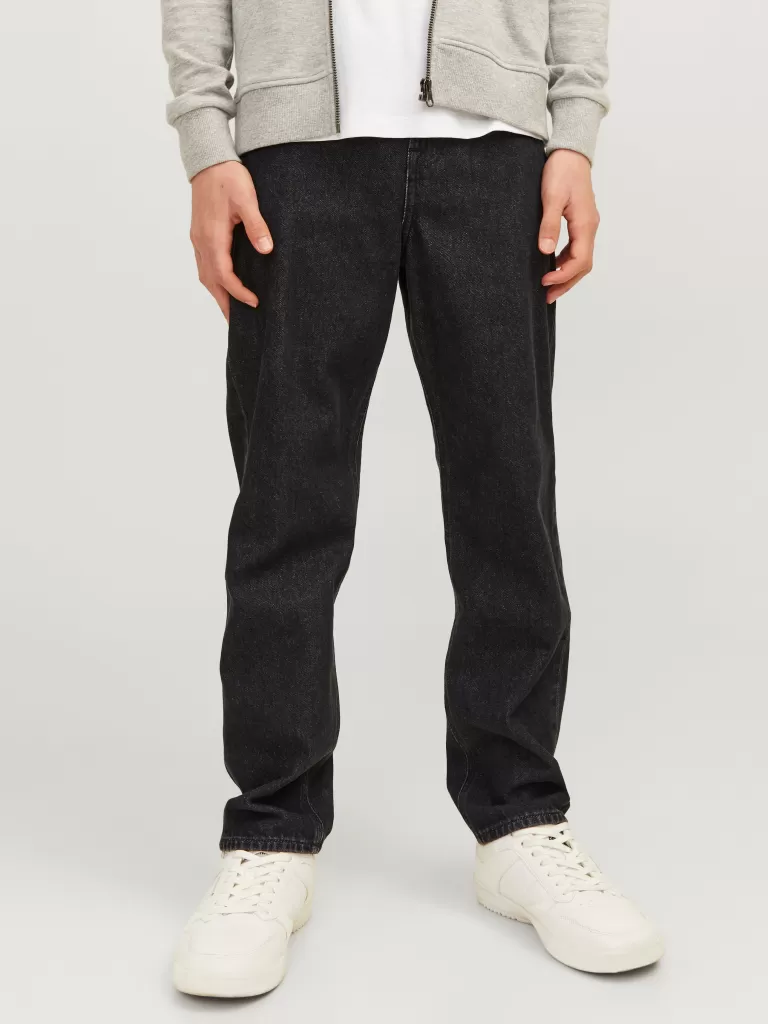 JACK & JONES Jeansy^JJICHRIS JJORIGINAL SQ 736 JNR Jeansy o swobodnym kroju Junior Czarny