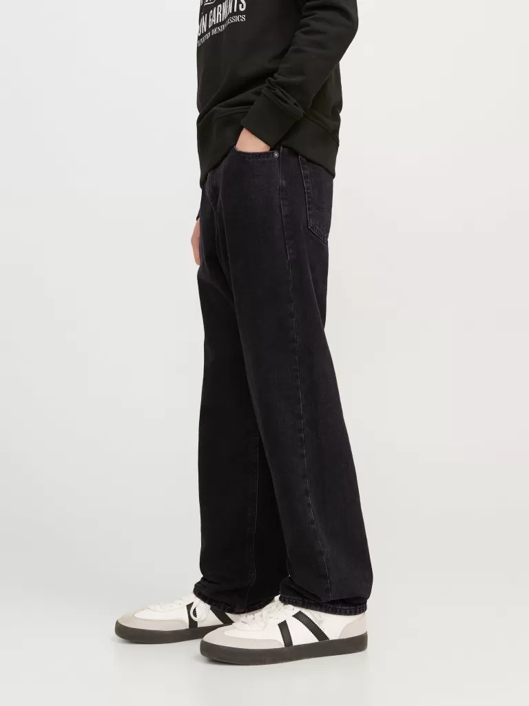 JACK & JONES Jeansy^JJICHRIS JJORIGINAL SQ 041 JNR Jeansy o swobodnym kroju Junior Czarny
