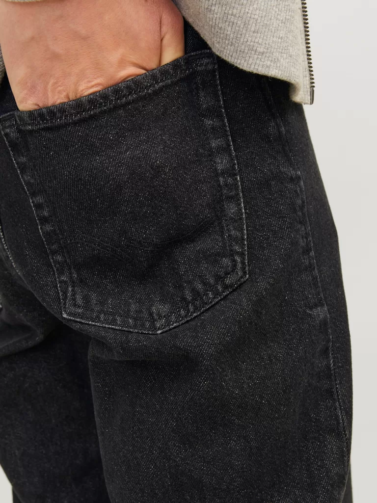JACK & JONES Jeansy^JJICHRIS JJORIGINAL SQ 736 JNR Jeansy o swobodnym kroju Junior Czarny