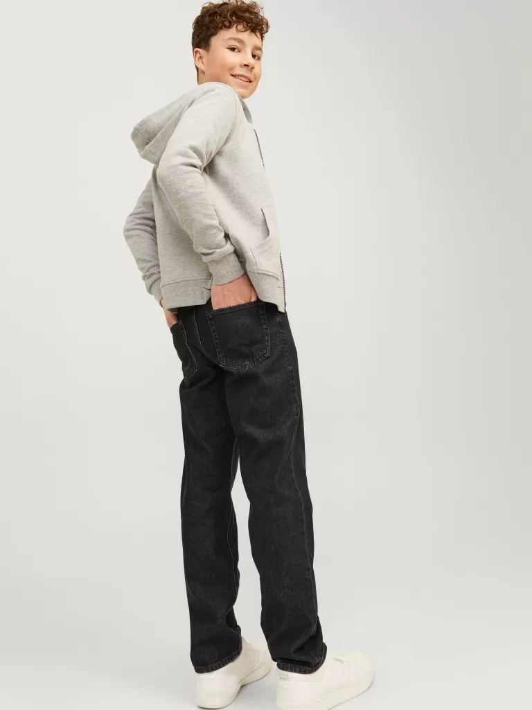JACK & JONES Jeansy^JJICHRIS JJORIGINAL SQ 736 JNR Jeansy o swobodnym kroju Junior Czarny