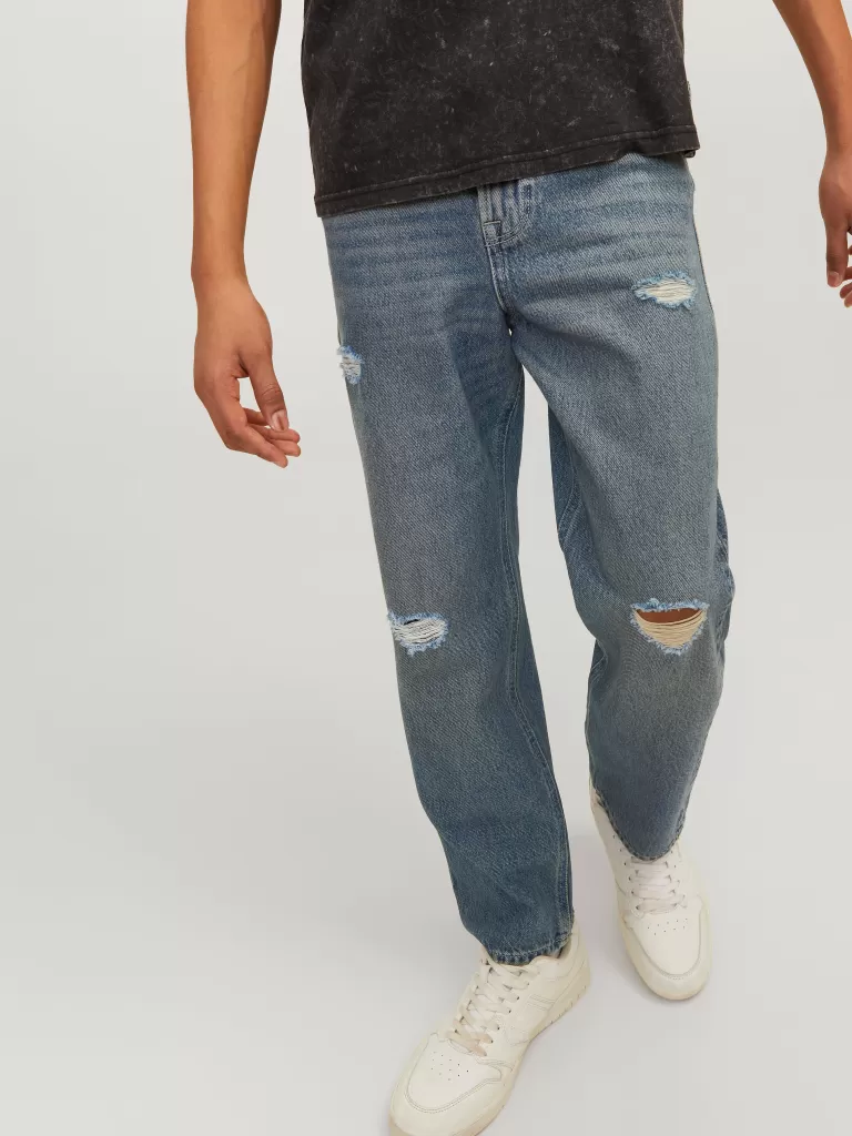 JACK & JONES Jeansy^JJICHRIS JJORIGINAL SQ 539 W.B JNR Jeansy o swobodnym kroju Junior Niebieski