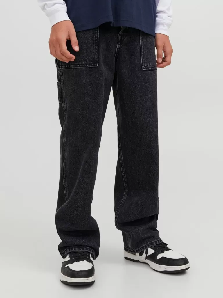 JACK & JONES Jeansy | Wyprzedaż^JJICHRIS JJUTILITY MF 823 JNR Jeansy o swobodnym kroju Junior Czarny
