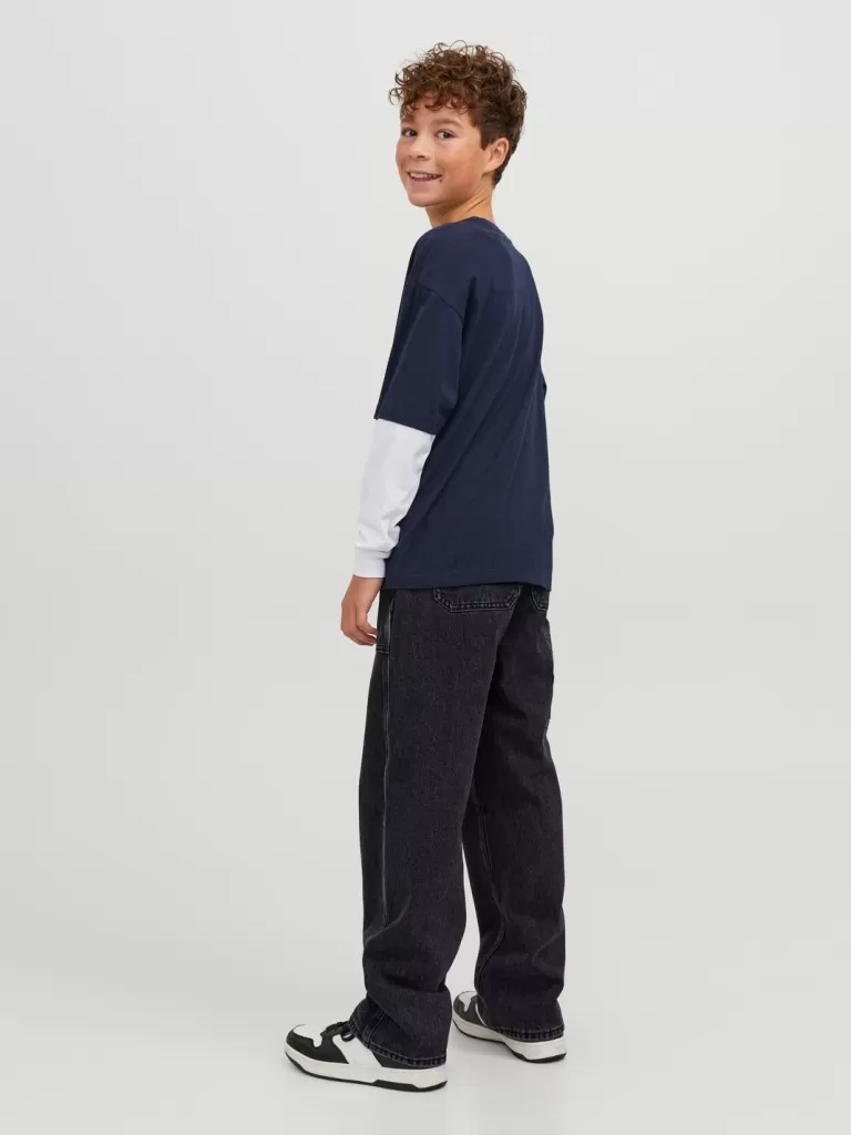 JACK & JONES Jeansy | Wyprzedaż^JJICHRIS JJUTILITY MF 823 JNR Jeansy o swobodnym kroju Junior Czarny