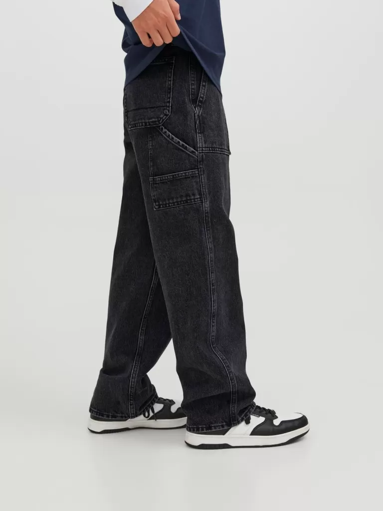 JACK & JONES Jeansy | Wyprzedaż^JJICHRIS JJUTILITY MF 823 JNR Jeansy o swobodnym kroju Junior Czarny