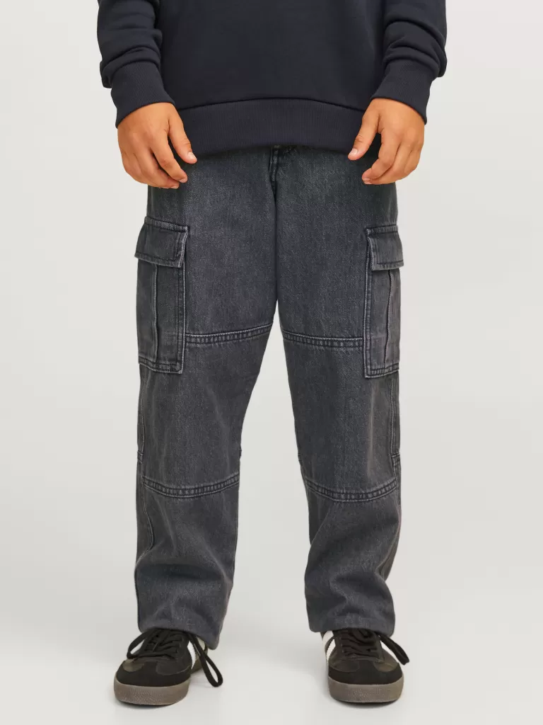 JACK & JONES Jeansy | Wyprzedaż^JJICHRIS JJWADE CARGO MF 348 JNR Jeansy o swobodnym kroju Junior Czarny