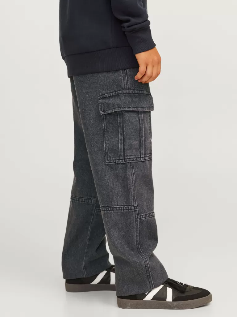 JACK & JONES Jeansy | Wyprzedaż^JJICHRIS JJWADE CARGO MF 348 JNR Jeansy o swobodnym kroju Junior Czarny