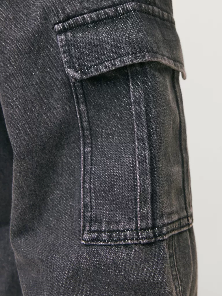 JACK & JONES Jeansy | Wyprzedaż^JJICHRIS JJWADE CARGO MF 348 JNR Jeansy o swobodnym kroju Junior Czarny