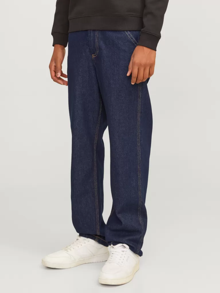JACK & JONES Jeansy^JJICHRIS JJWORKER MF 043 JNR Jeansy o swobodnym kroju Junior Niebieski