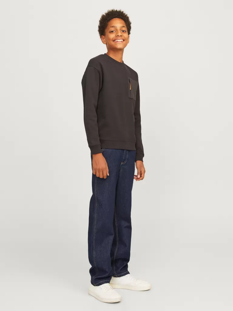 JACK & JONES Jeansy^JJICHRIS JJWORKER MF 043 JNR Jeansy o swobodnym kroju Junior Niebieski