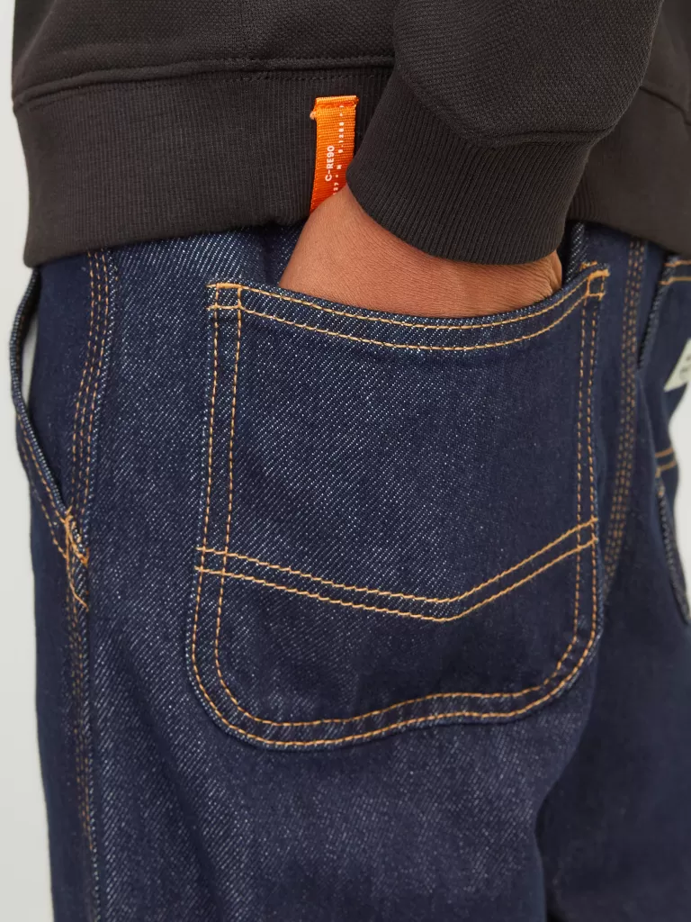 JACK & JONES Jeansy^JJICHRIS JJWORKER MF 043 JNR Jeansy o swobodnym kroju Junior Niebieski
