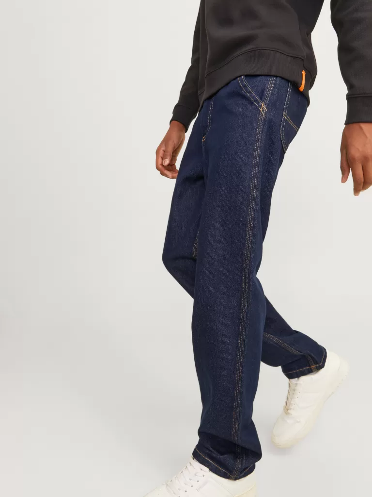 JACK & JONES Jeansy^JJICHRIS JJWORKER MF 043 JNR Jeansy o swobodnym kroju Junior Niebieski