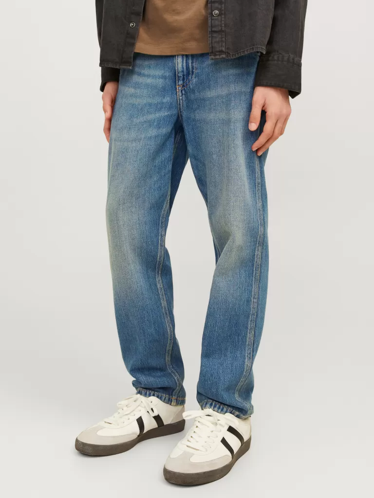 JACK & JONES Jeansy^JJICHRIS JJWORKER MF 048 SN JNR Jeansy o swobodnym kroju Junior Niebieski