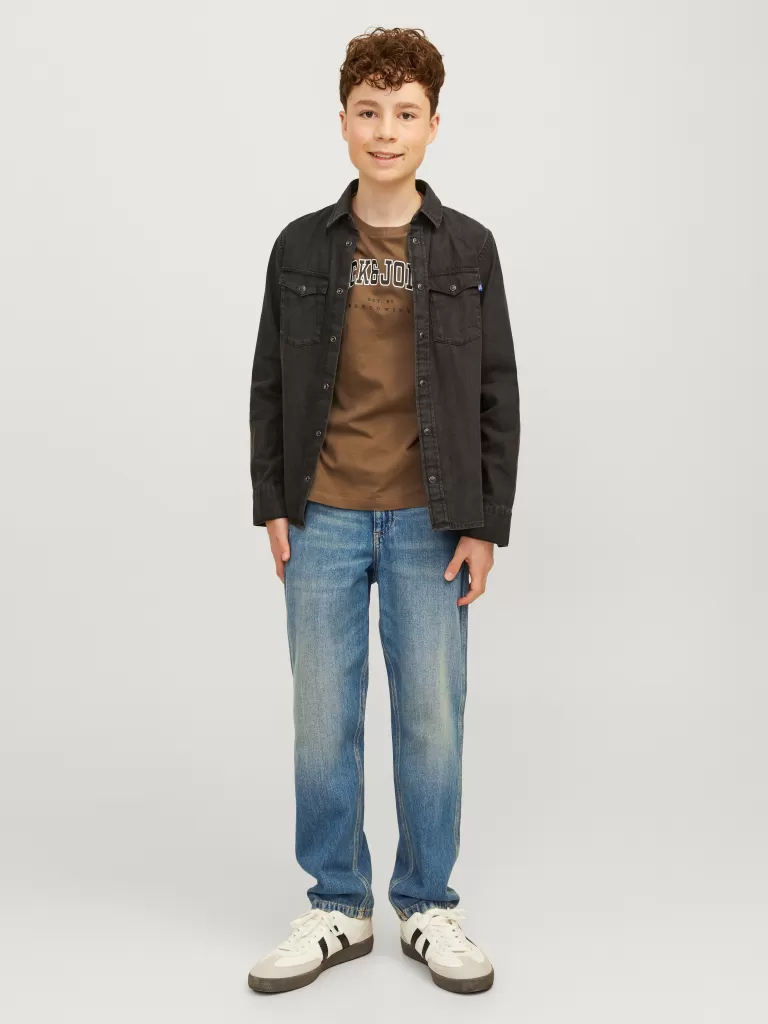 JACK & JONES Jeansy^JJICHRIS JJWORKER MF 048 SN JNR Jeansy o swobodnym kroju Junior Niebieski