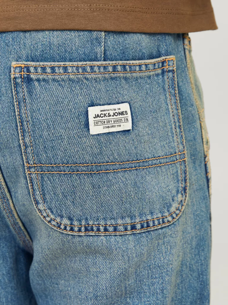 JACK & JONES Jeansy^JJICHRIS JJWORKER MF 048 SN JNR Jeansy o swobodnym kroju Junior Niebieski