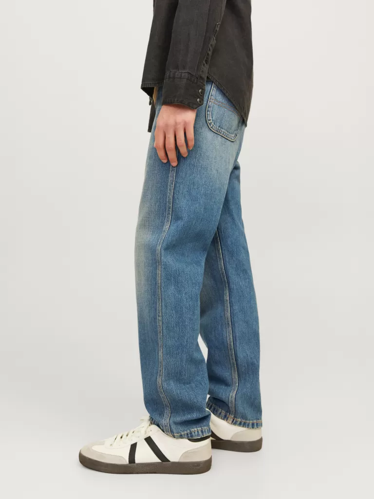 JACK & JONES Jeansy^JJICHRIS JJWORKER MF 048 SN JNR Jeansy o swobodnym kroju Junior Niebieski