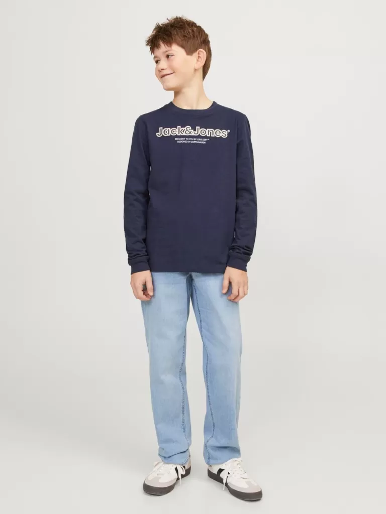 JACK & JONES Jeansy^JJICLARK JJORIGINAL SQ 702 NOOS JNR Krój regularny Junior Niebieski