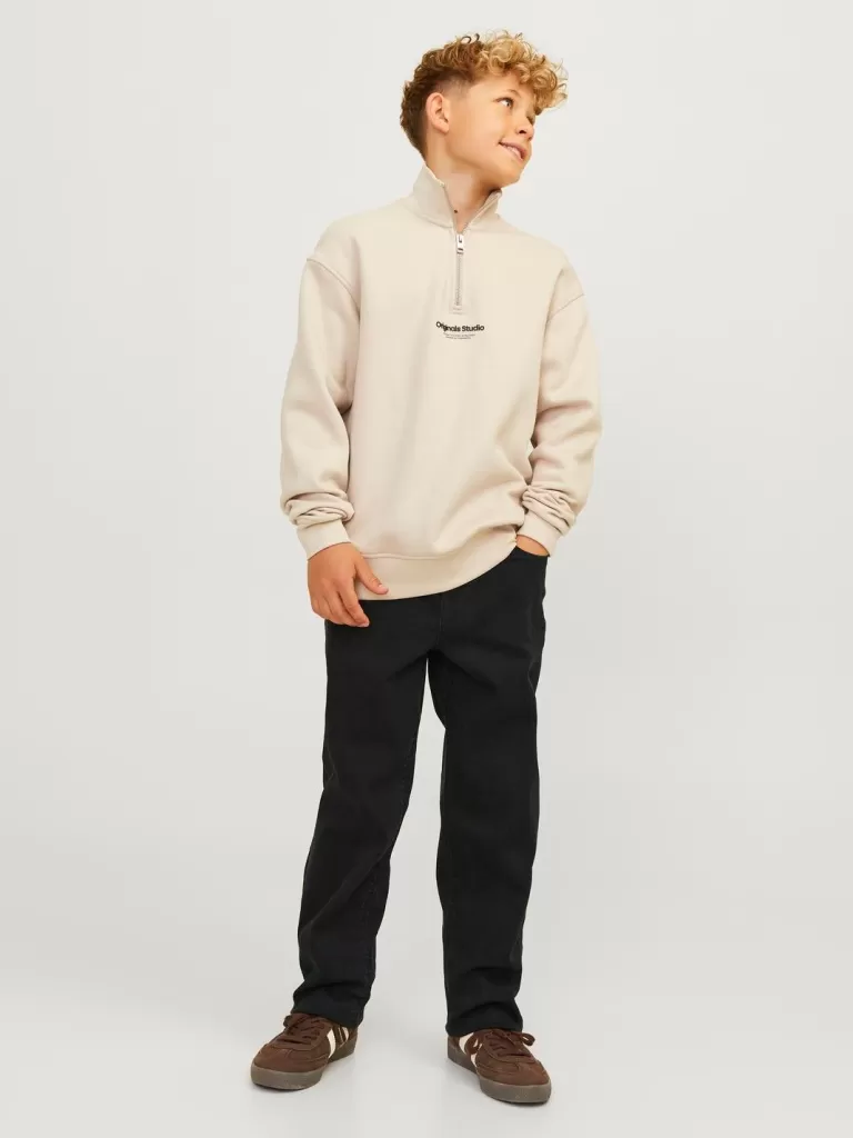 JACK & JONES Jeansy^JJICLARK JJORIGINAL SQ 356 SN JNR Krój regularny Junior Czarny