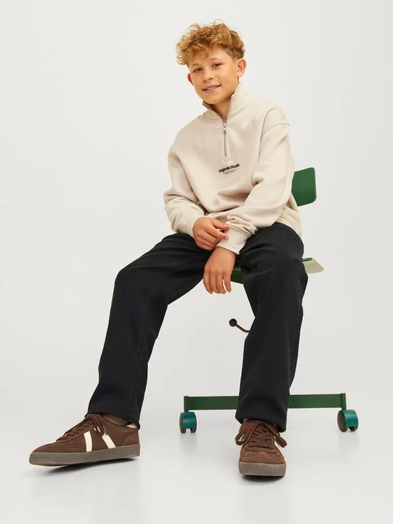 JACK & JONES Jeansy^JJICLARK JJORIGINAL SQ 356 SN JNR Krój regularny Junior Czarny