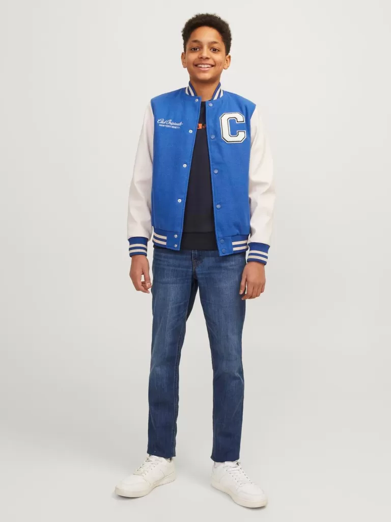 JACK & JONES Jeansy^JJIGLENN JJORIGINAL CB 814 NOOS JNR Jeansy o kroju slim fit Junior Niebieski