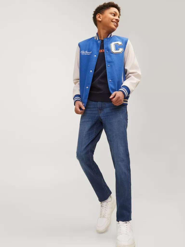 JACK & JONES Jeansy^JJIGLENN JJORIGINAL CB 814 NOOS JNR Jeansy o kroju slim fit Junior Niebieski