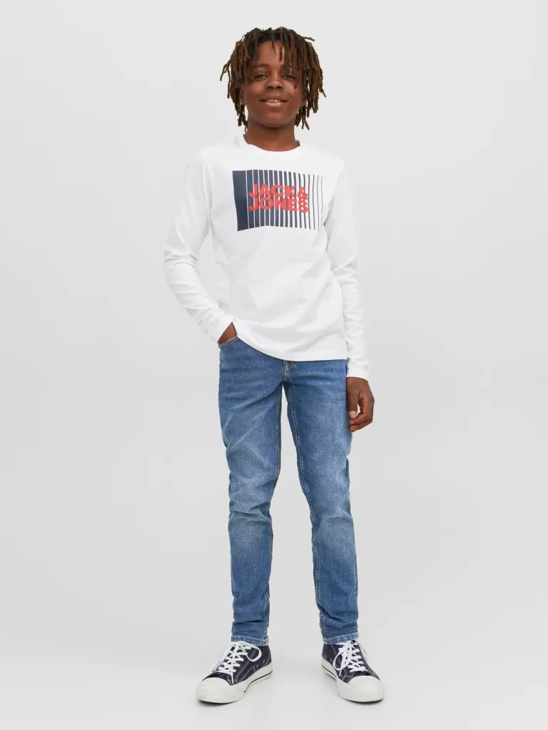 JACK & JONES Jeansy^JJIGLENN JJORIGINAL MF 071 NOOS JNR Jeansy o kroju slim fit Junior Niebieski