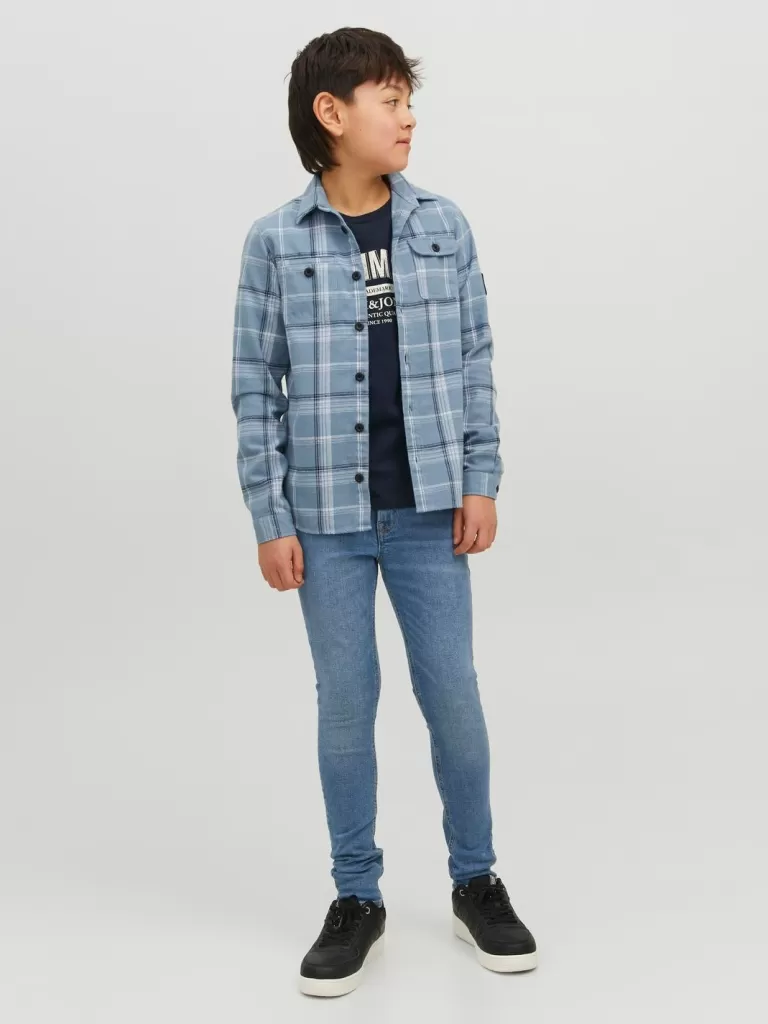 JACK & JONES Jeansy^JJILIAM JJORIGINAL MF 302 JNR Jeansy o kroju skinny Junior Niebieski