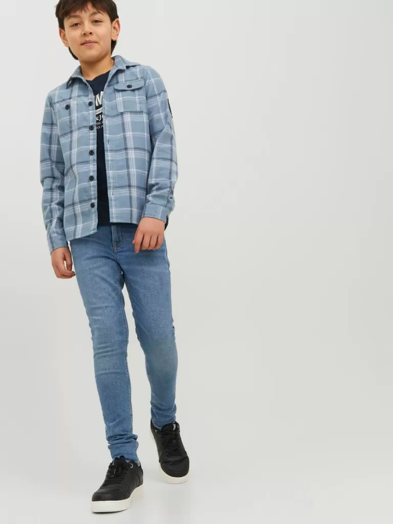 JACK & JONES Jeansy^JJILIAM JJORIGINAL MF 302 JNR Jeansy o kroju skinny Junior Niebieski