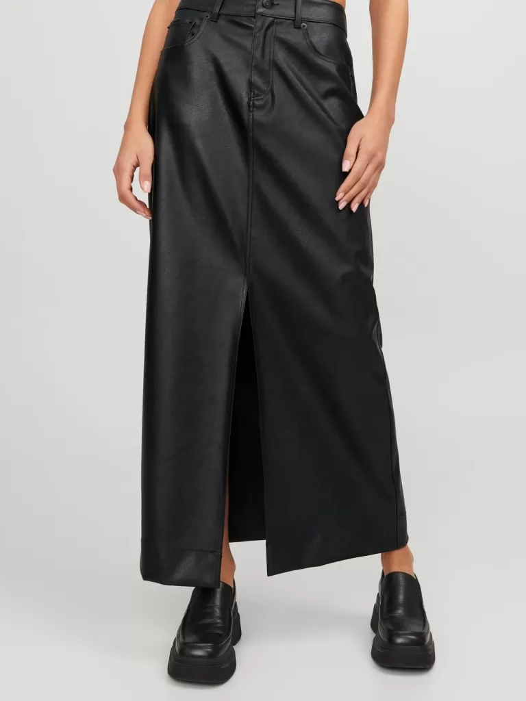JACK & JONES Spónice^JXELVA Spódnica ze sztucznej skóry Czarny