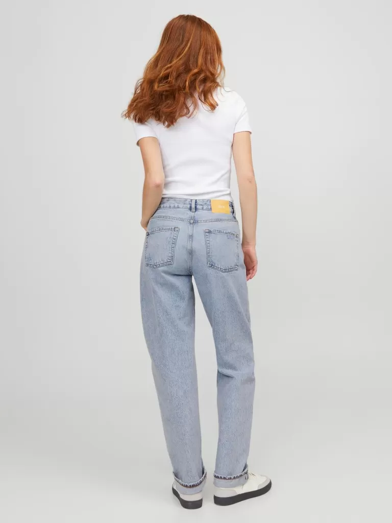 JACK & JONES Jeansy^JXSEOUL STRAIGHT MW CR3013 SV DNM NOOS Niebieski