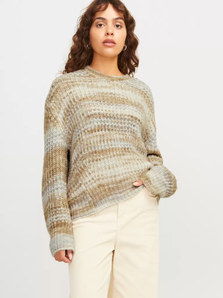 JACK & JONES Swetry^JXSIMONE Sweter wkładany przez głowę Brązowy