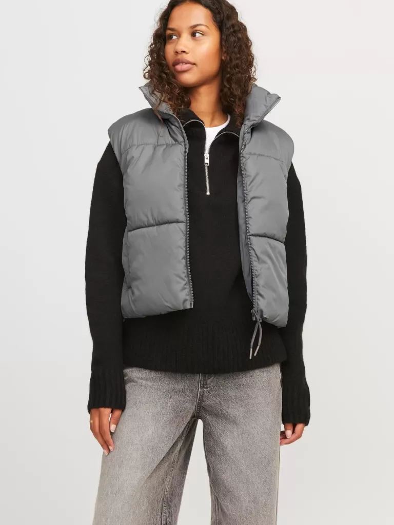 JACK & JONES Kurtki I Płaszcze^JXSOLVEJ Puchowy bezrękawnik Szary