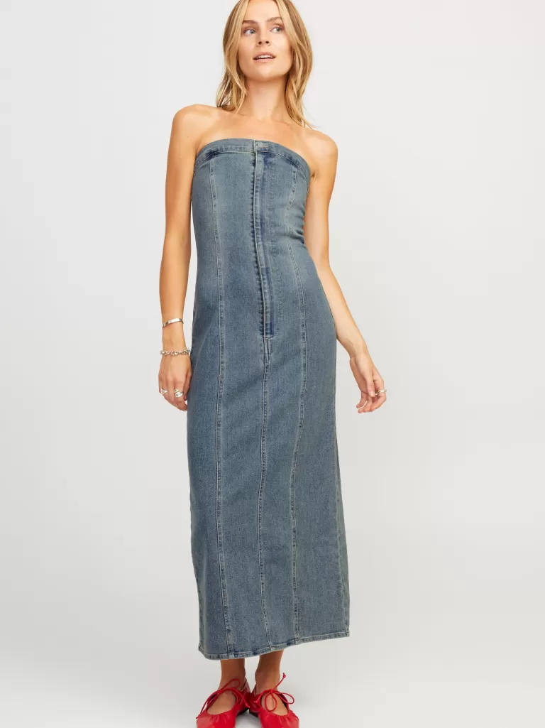 JACK & JONES Sukienki^JXTINGA Sukienka jeansowa Niebieski