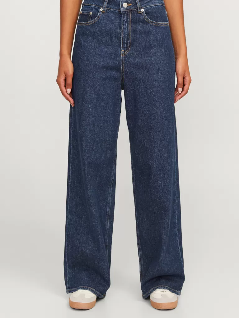 JACK & JONES Jeansy^JXTOKYO ELI WIDE HW JEANS DNM Niebieski
